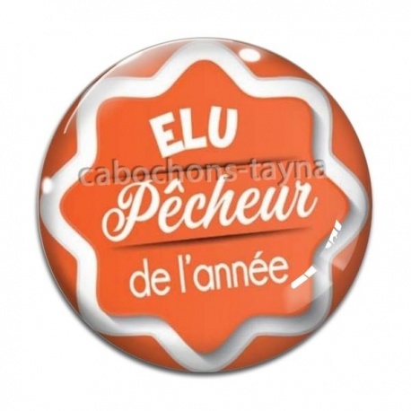 Cabochon Verre - elu pêcheur de l'année