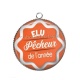 Pendentif Cabochon Argent - elu pêcheur de l'année