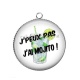Pendentif Cabochon Argent - j'peux pas j'ai mojito