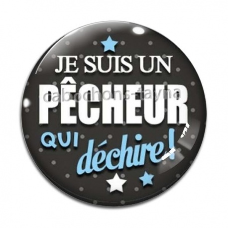Cabochon Verre - je suis un pêcheur qui déchire