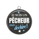 Pendentif Cabochon Argent - je suis un pêcheur qui déchire
