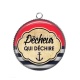 Pendentif Cabochon Argent - pêcheur qui déchire