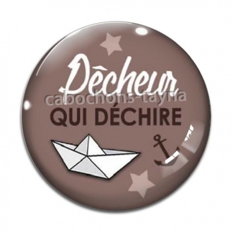 Cabochon Verre - pêcheur qui déchire