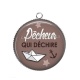 Pendentif Cabochon Argent - pêcheur qui déchire