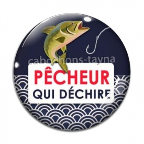 Cabochon Verre - pêcheur qui déchire