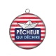 Pendentif Cabochon Argent - pêcheur qui déchire