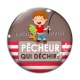 Cabochon Verre - pêcheur qui déchire