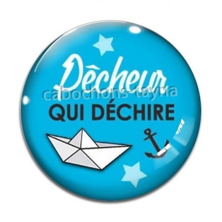 Cabochon Verre - pêcheur qui déchire