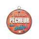Pendentif Cabochon Argent - je suis un pêcheur qui déchire