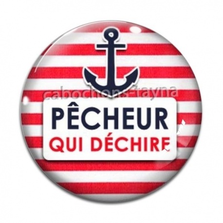 Cabochon Verre - pêcheur qui déchire