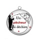 Pendentif Cabochon Argent - unpêcheur qui déchire