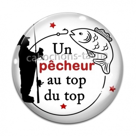 Cabochon Verre - un pêcheur au top du top