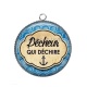 Pendentif Cabochon Argent - pêcheur qui déchire