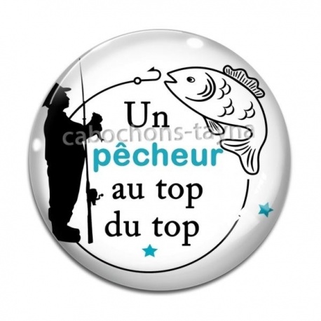Cabochon Verre - un pêcheur au top du top