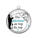 Pendentif Cabochon Argent - un pêcheur au top du top