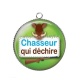 Pendentif Cabochon Argent - chasseur qui déchire