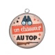 Pendentif Cabochon Argent - un chasseur au top