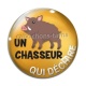 Cabochon Verre - un chasseur qui déchire