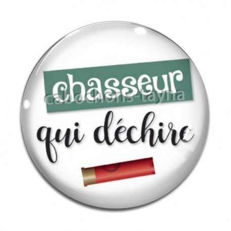 Cabochon Verre - chasseur qui déchire