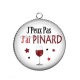 Pendentif Cabochon Argent - j'peux pas j'ai pinard