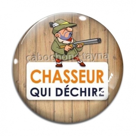 Cabochon Verre - chasseur qui déchire