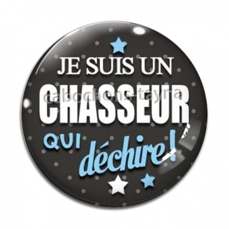 Cabochon Verre - un chasseur qui déchire