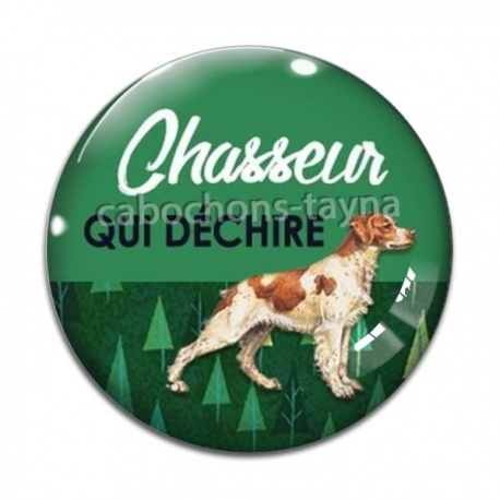 Cabochon Verre - chasseur qui déchire