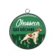 Pendentif Cabochon Argent - chasseur qui déchire