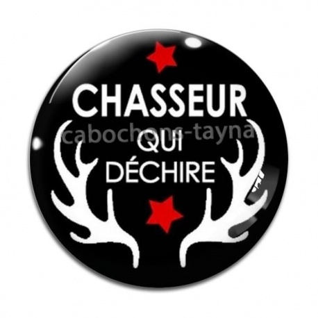 Cabochon Verre - chasseur qui déchire