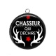 Pendentif Cabochon Argent - chasseur qui déchire