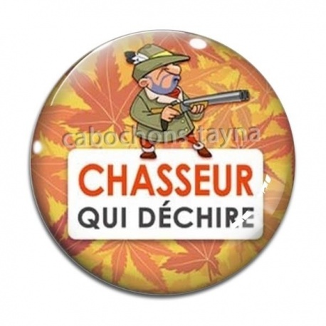 Cabochon Verre - chasseur qui déchire