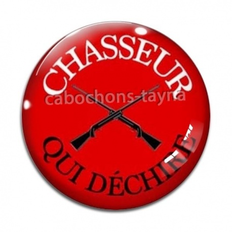Cabochon Verre - chasseur qui déchire
