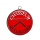 Pendentif Cabochon Argent - chasseur qui déchire