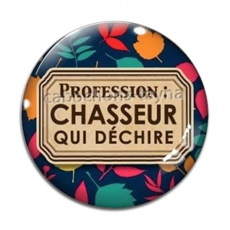 Cabochon Verre - chasseur qui déchire