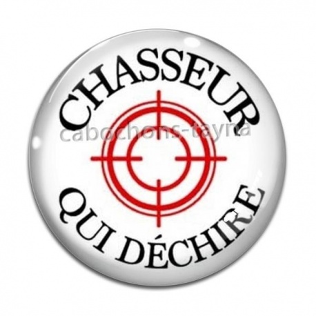 Cabochon Verre - chasseur qui déchire
