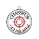 Pendentif Cabochon Argent - chasseur qui déchire