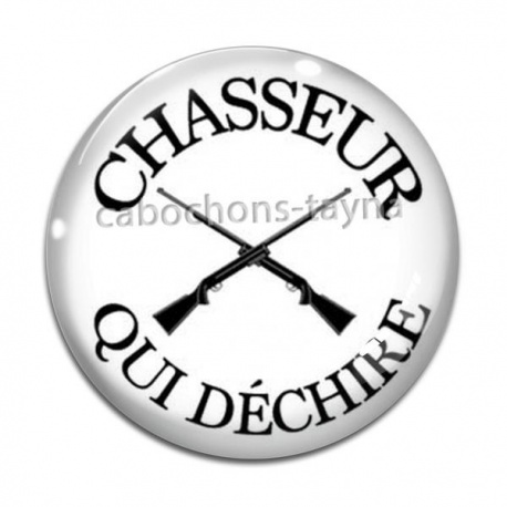 Cabochon Verre - chasseur qui déchire
