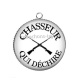 Pendentif Cabochon Argent - chasseur qui déchire