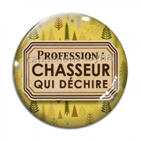 Cabochon Verre - chasseur qui déchire