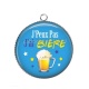 Pendentif Cabochon Argent - j'peux pas j'ai bière