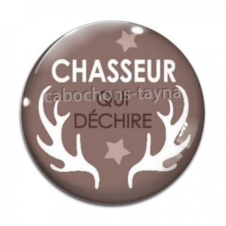 Cabochon Verre - chasseur qui déchire