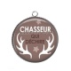 Pendentif Cabochon Argent - chasseur qui déchire