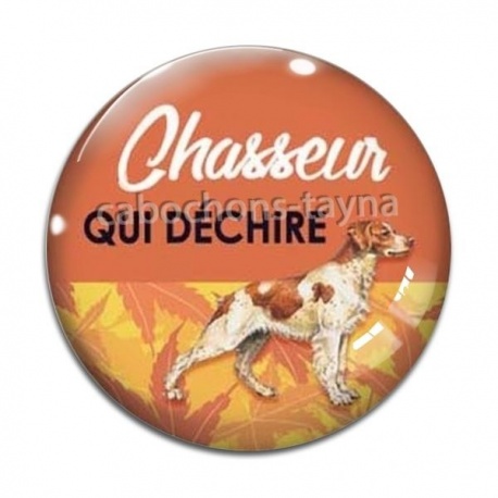 Cabochon Verre - chasseur qui déchire