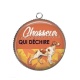 Pendentif Cabochon Argent - chasseur qui déchire