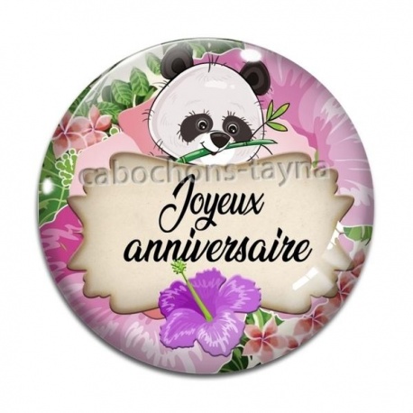 Cabochon Verre - joyeux anniversaire