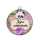 Pendentif Cabochon Argent - joyeux anniversaire