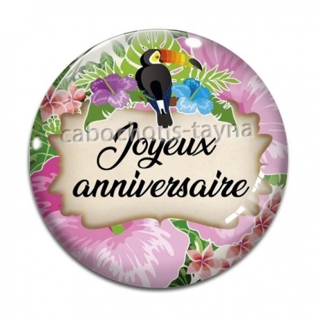 Cabochon Verre - joyeux anniversaire