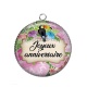 Pendentif Cabochon Argent - joyeux anniversaire