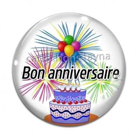 Cabochon Verre - joyeux anniversaire
