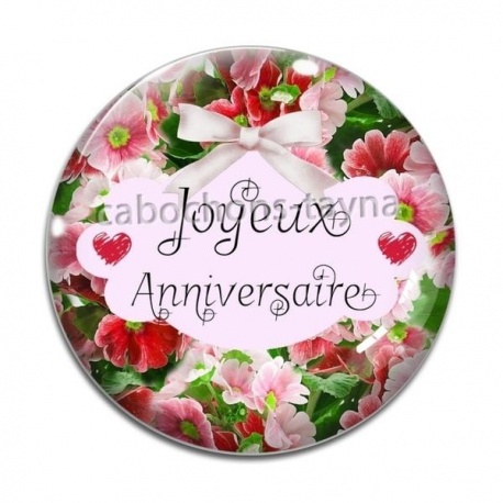 Cabochon Verre - joyeux anniversaire